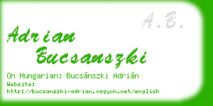 adrian bucsanszki business card