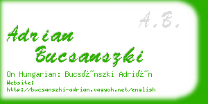 adrian bucsanszki business card